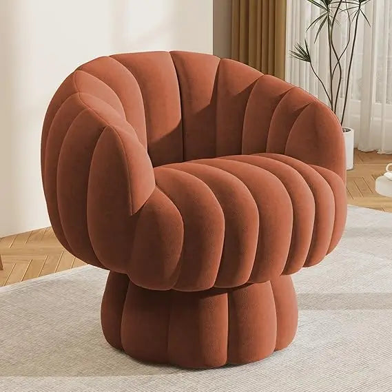 Mid Century Modern 360 Degree Barrel Swivel Accent Sofa Chair