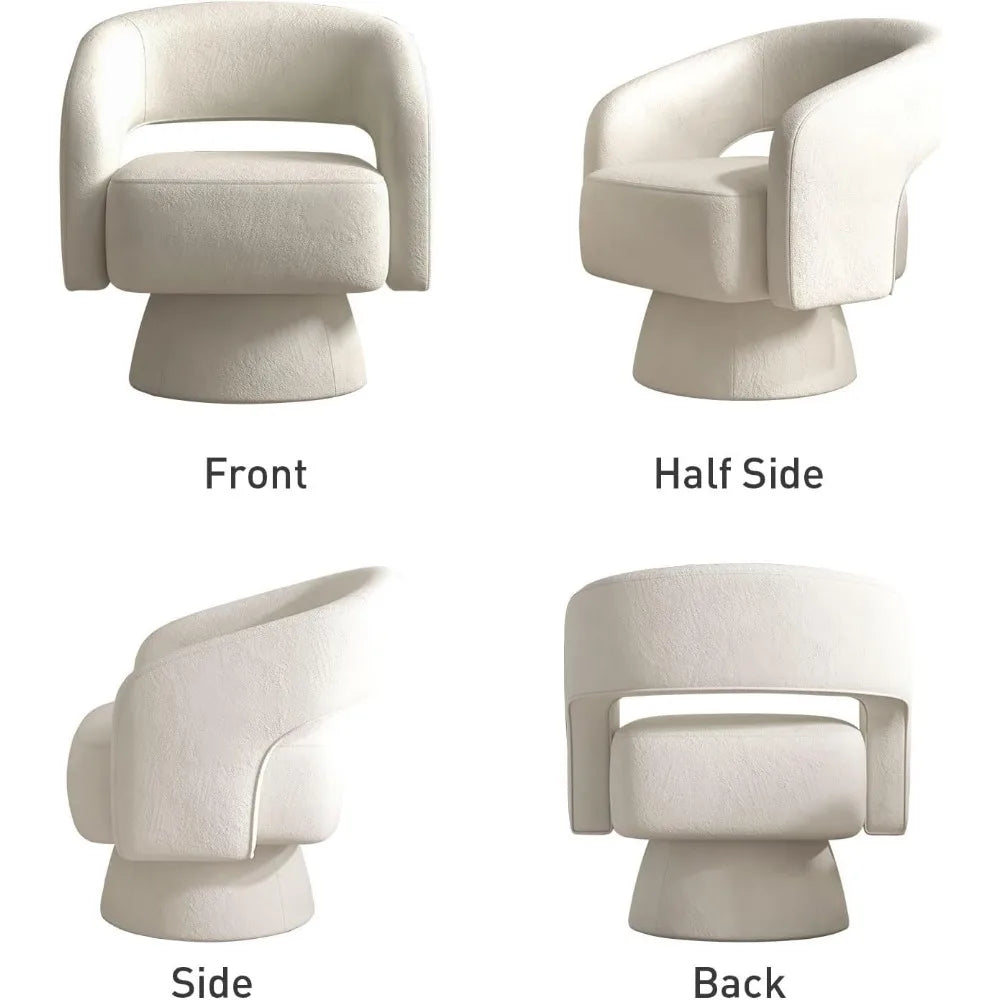 Home Swivel Barrel Chair, Velvet Accent Armchair 360 Degree Swivel Chair