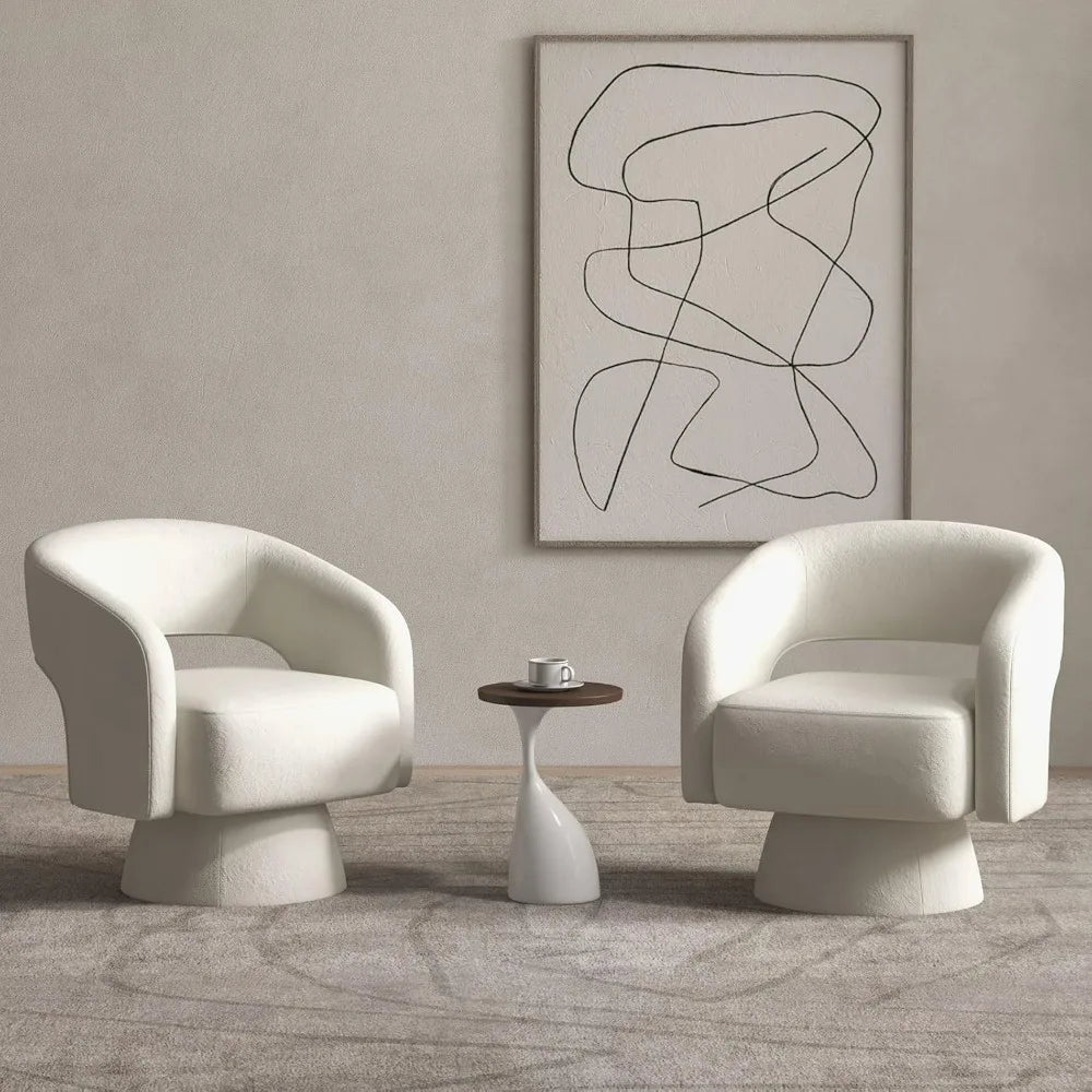Home Swivel Barrel Chair, Velvet Accent Armchair 360 Degree Swivel Chair