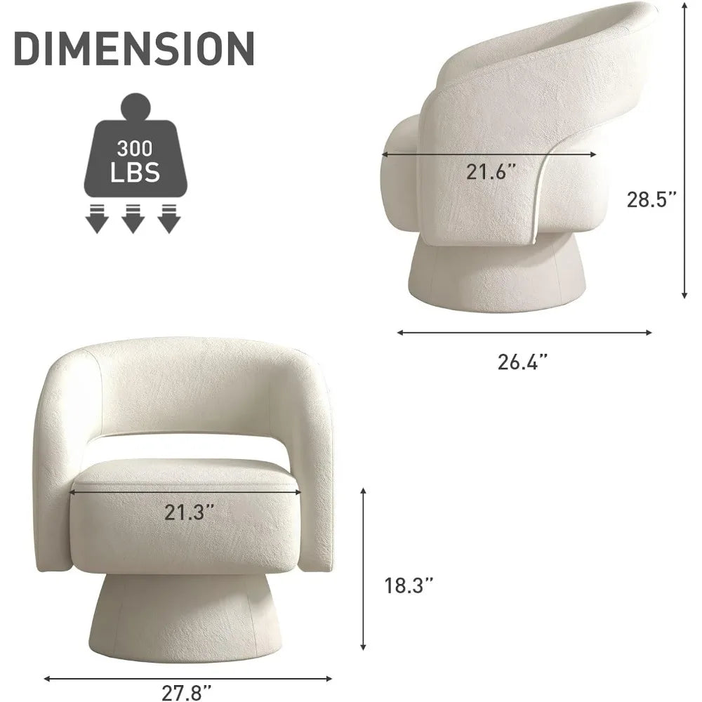 Home Swivel Barrel Chair, Velvet Accent Armchair 360 Degree Swivel Chair
