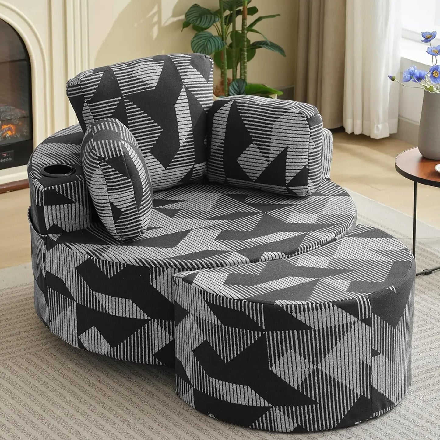 Oversized Swivel Recliner with Ottoman