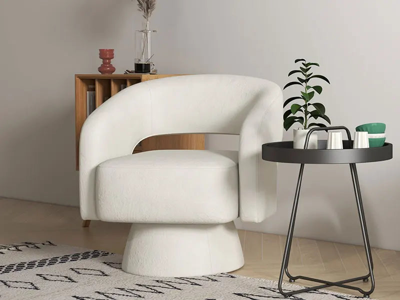 Home Swivel Barrel Chair, Velvet Accent Armchair 360 Degree Swivel Chair