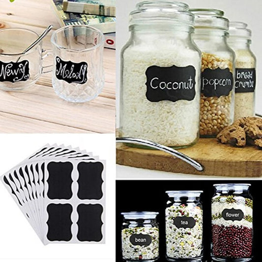 36-Piece Blackboard Sticker Set for Kitchen Jars, 5cm x 3.5cm