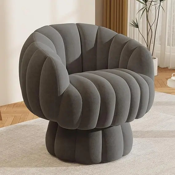 Mid Century Modern 360 Degree Barrel Swivel Accent Sofa Chair