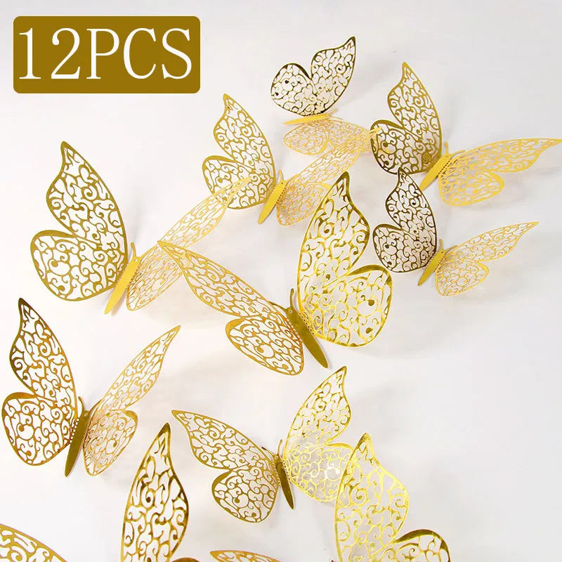 Hollow Butterfly Wall Stickers (12pc)