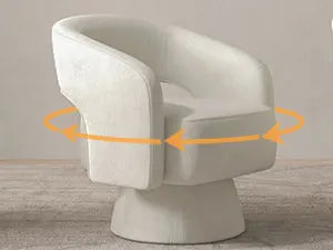 Home Swivel Barrel Chair, Velvet Accent Armchair 360 Degree Swivel Chair