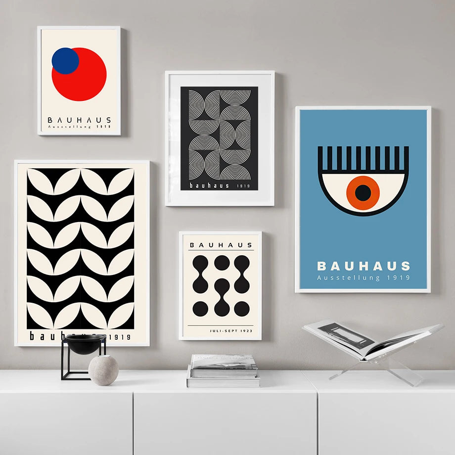 Mid Century Bauhaus Prints - Geometric Wall Art