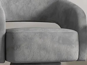 Home Swivel Barrel Chair, Velvet Accent Armchair 360 Degree Swivel Chair
