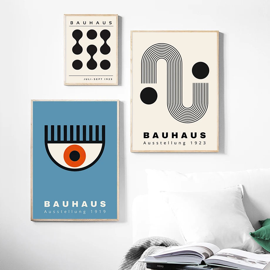 Mid Century Bauhaus Prints - Geometric Wall Art