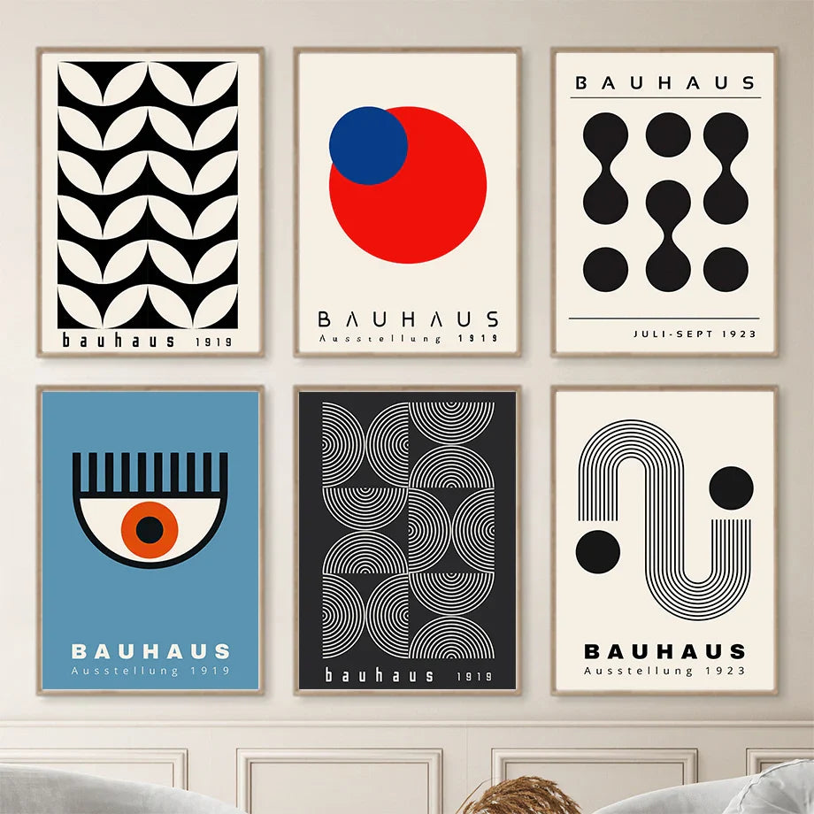 Mid century Bauhaus geometric print