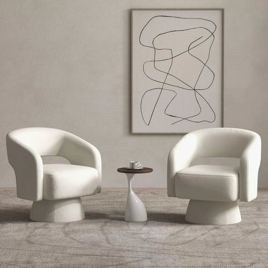 Home Swivel Barrel Chair, Velvet Accent Armchair 360 Degree Swivel Chair