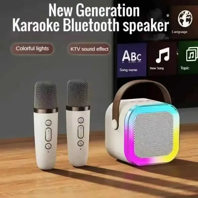 Karaoke Party Pal: Portable Bluetooth Speaker System with Wireless Microphones