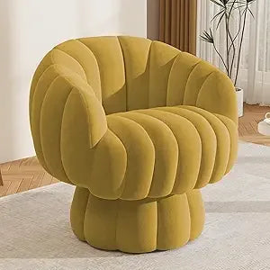 Mid Century Modern 360 Degree Barrel Swivel Accent Sofa Chair