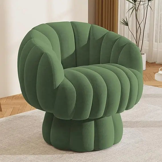 Mid Century Modern 360 Degree Barrel Swivel Accent Sofa Chair
