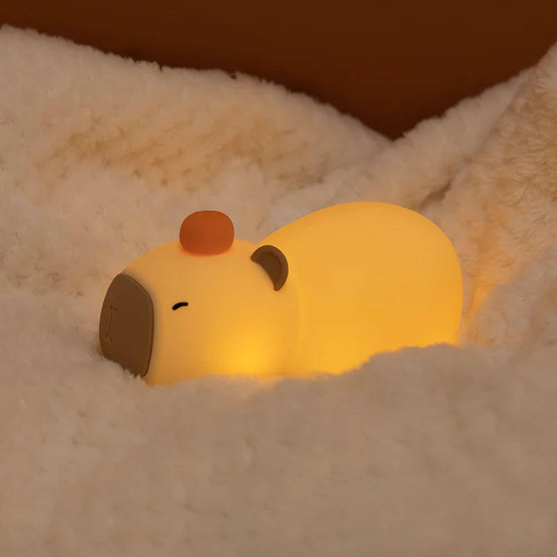 Cartoon Capybara Night Light: Rechargeable LED Lamp for Kids' Room