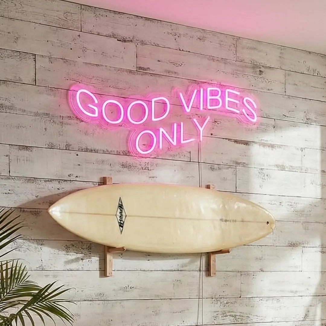 LED Neon Sign Good Vibes Only - pink aesthetic room decor