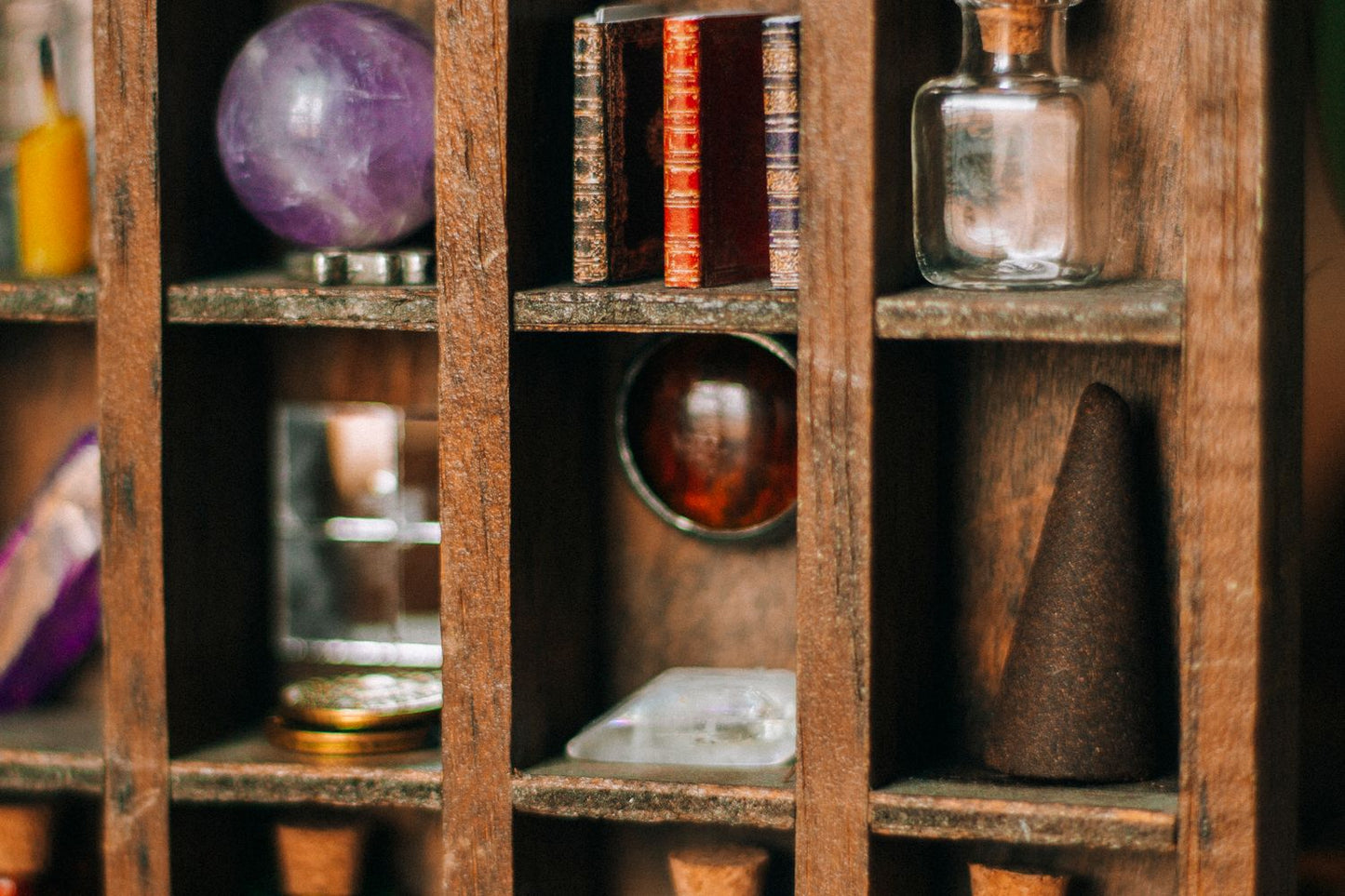 Crystal collection shelf display