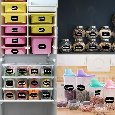 36-Piece Blackboard Sticker Set for Kitchen Jars, 5cm x 3.5cm